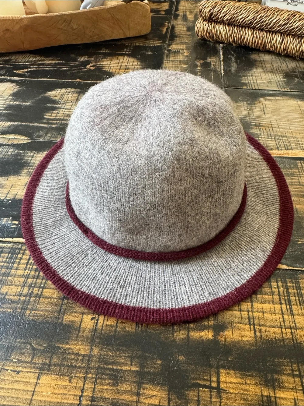 San Diego Hat Co. Heather Gray & Burgundy Wool Cloche Hat kids